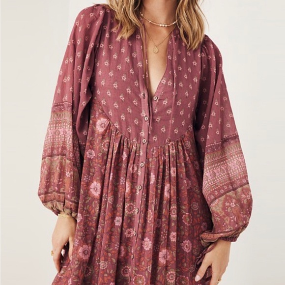 NWT Spell & The Gypsy Utopia Gown Berry XS - Picture 2 of 6